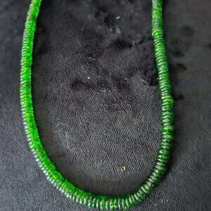 139CTS CHROME DIOPSIDE BEAD NECKLACE WITH MAGNETIC LOCK IN STERLING SILVER NWOT